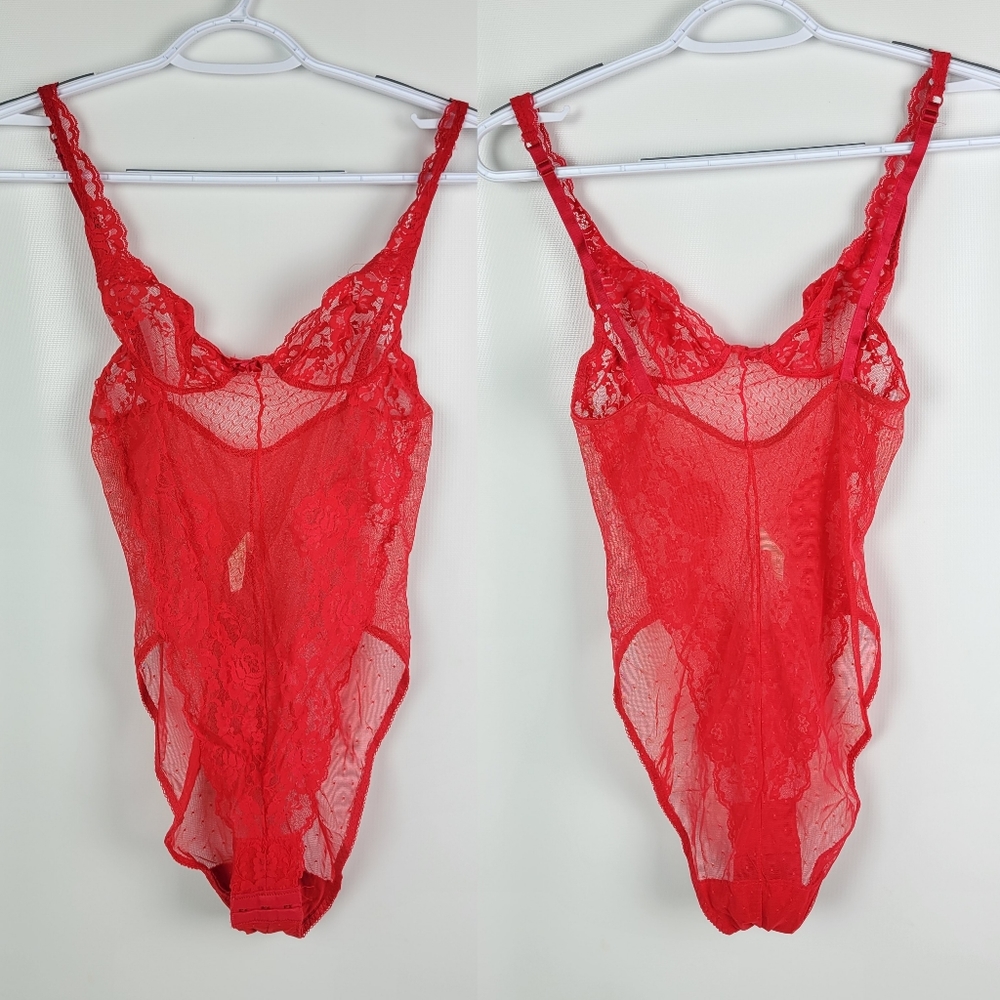 Victoria's Secret Vintage Lace Mesh Sexy Lingerie Bodysuit Sz XS/S